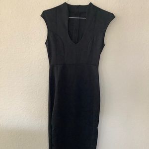 Black scoop neck dress